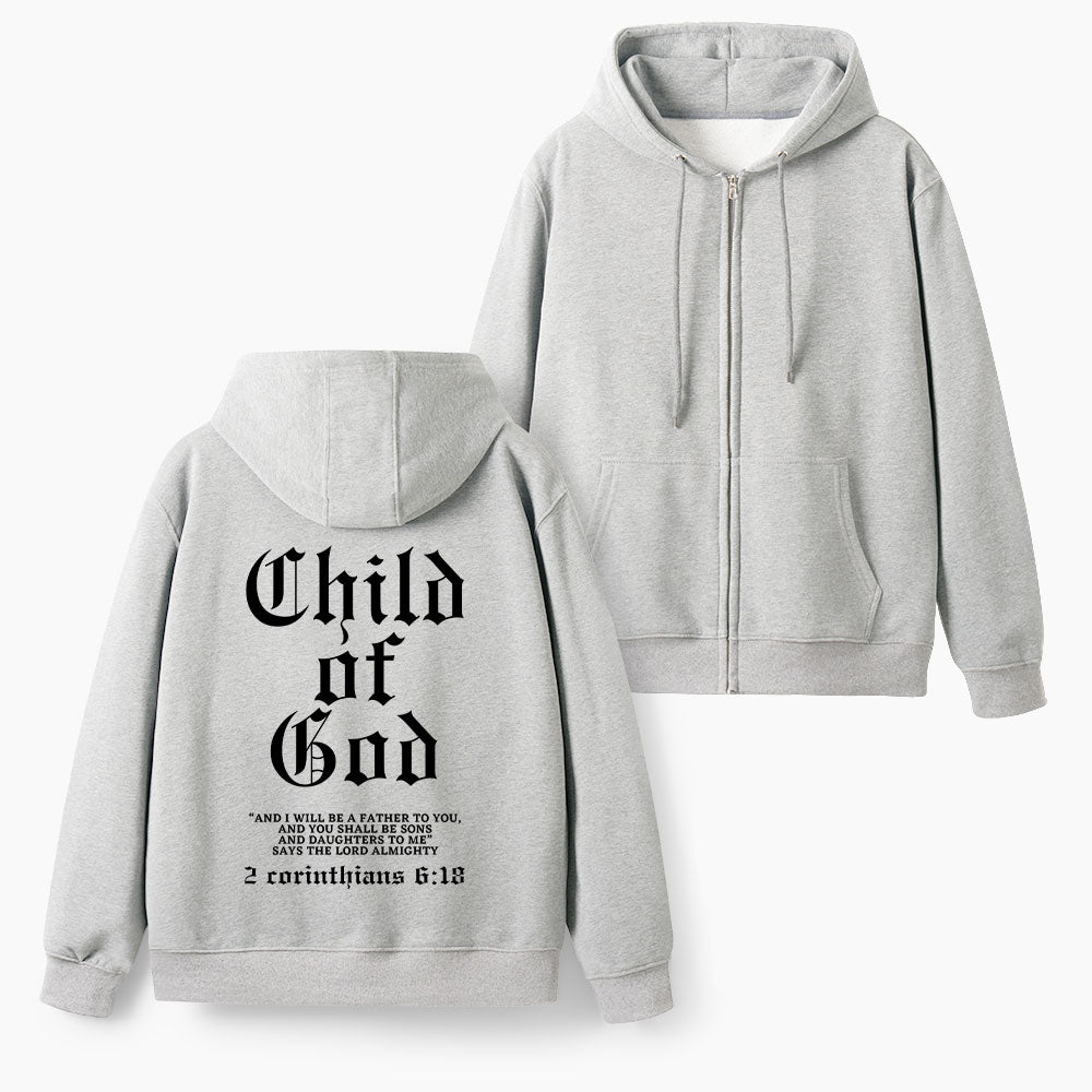Child Of God Christian Fleece-Lined Full-Zip Hoodie