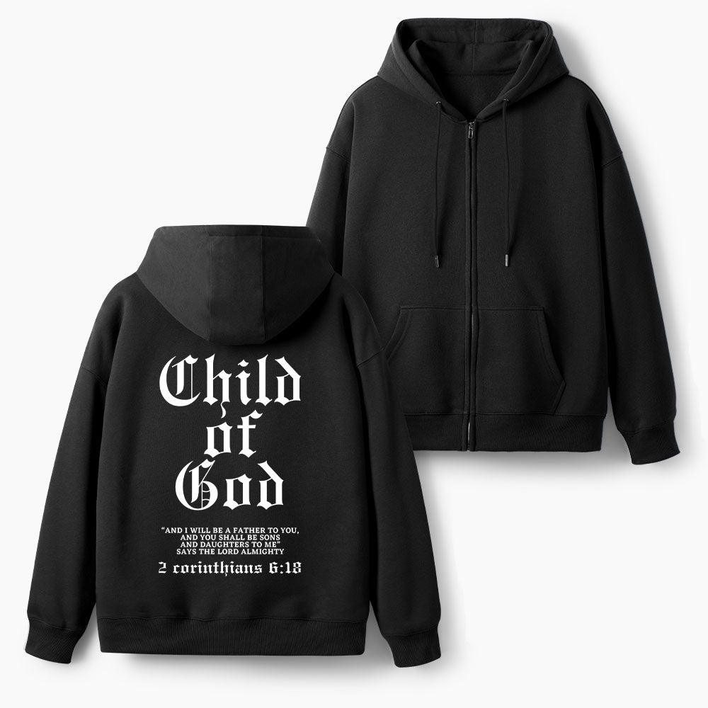 Child Of God Christian Fleece-Lined Full-Zip Hoodie