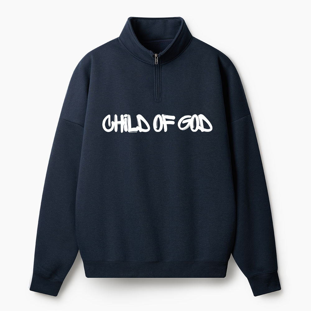 Child Of God Christian Half Zip Fleece Sweatshirt