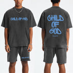 Child Of God Christian Washed T-Shirt & Shorts