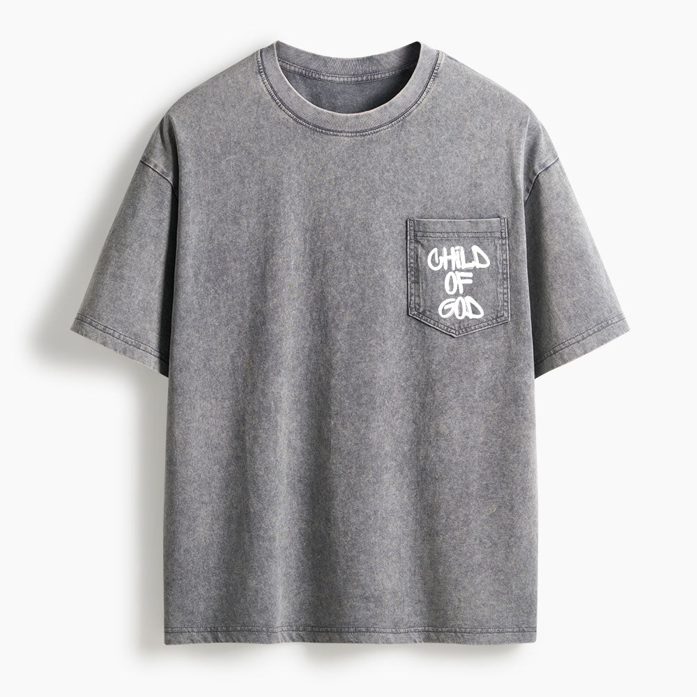Child Of God Washed Unisex Pocket T-Shirt