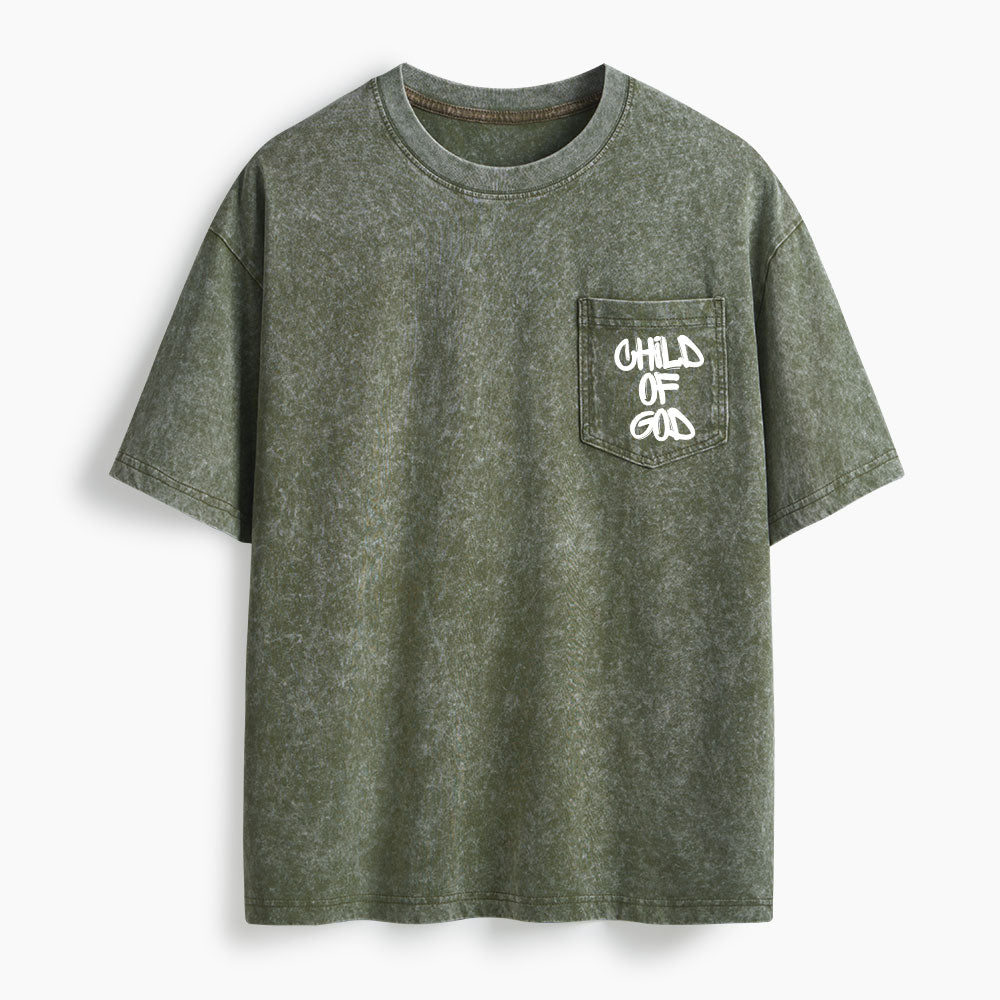 Child Of God Washed Unisex Pocket T-Shirt