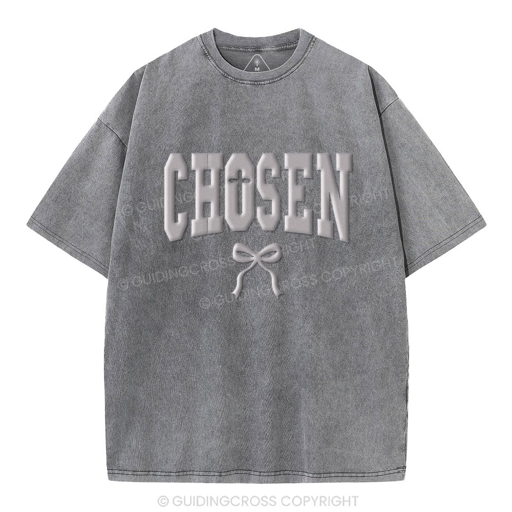 Chosen Christian Puff Printed Washed T-Shirt