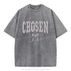 Chosen Christian Puff Printed Washed T-Shirt