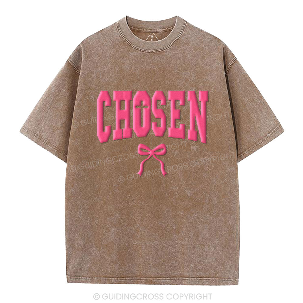 Chosen Christian Puff Printed Washed T-Shirt