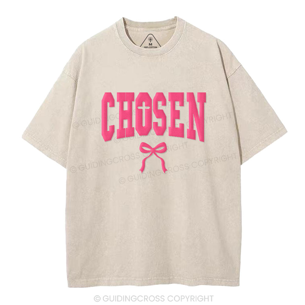 Chosen Christian Puff Printed Washed T-Shirt