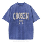 Chosen Christian Puff Printed Washed T-Shirt