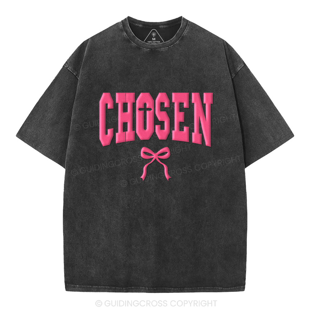Chosen Christian Puff Printed Washed T-Shirt