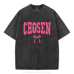 Chosen Christian Puff Printed Washed T-Shirt