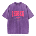 Chosen Christian Puff Printed Washed T-Shirt