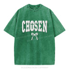Chosen Christian Puff Printed Washed T-Shirt