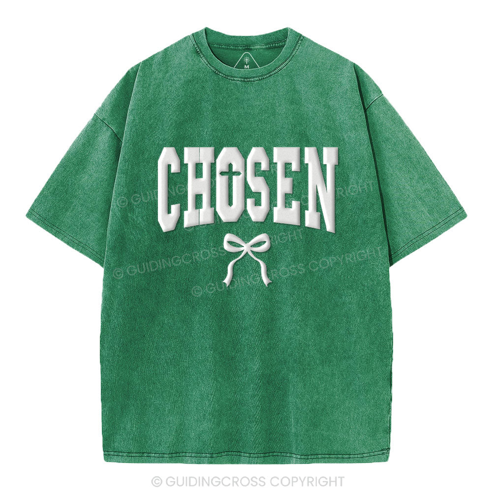 Chosen Christian Puff Printed Washed T-Shirt