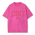 Chosen Christian Puff Printed Washed T-Shirt
