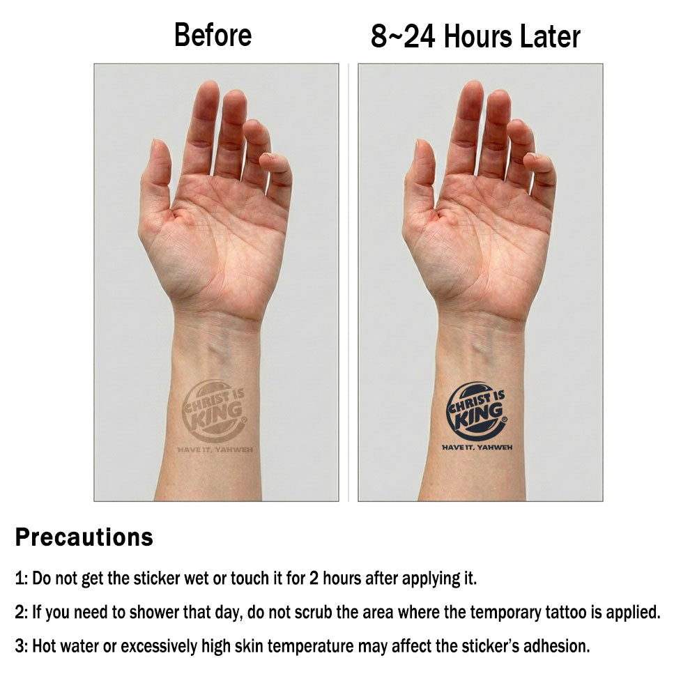 Christ Is King 12pcs Christian Temporary Tattoos