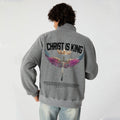 Christ Is King Christian Half Zip Fleece Sweatshirt
