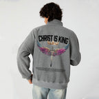 Christ Is King Christian Half Zip Fleece Sweatshirt