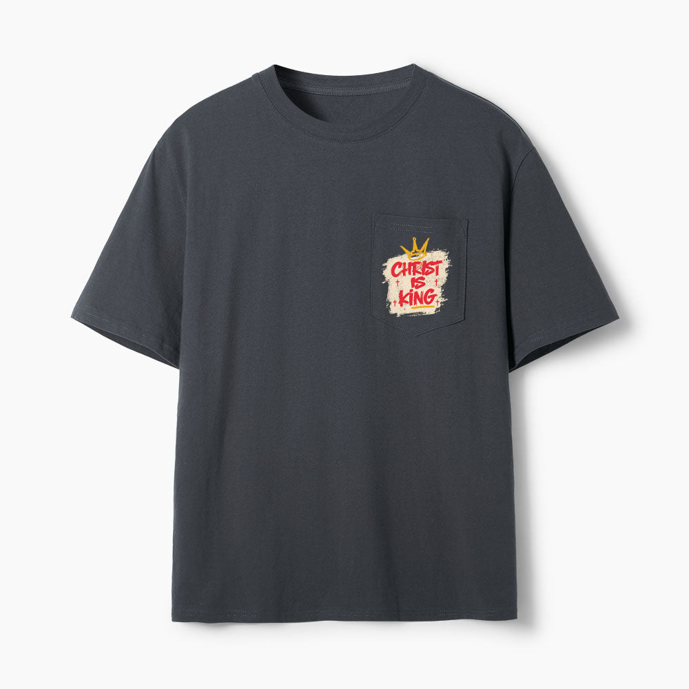 Christ Is King Christian Unisex Pocket T-Shirt