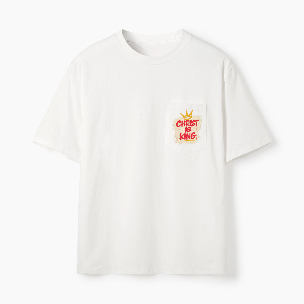 Christ Is King Christian Unisex Pocket T-Shirt