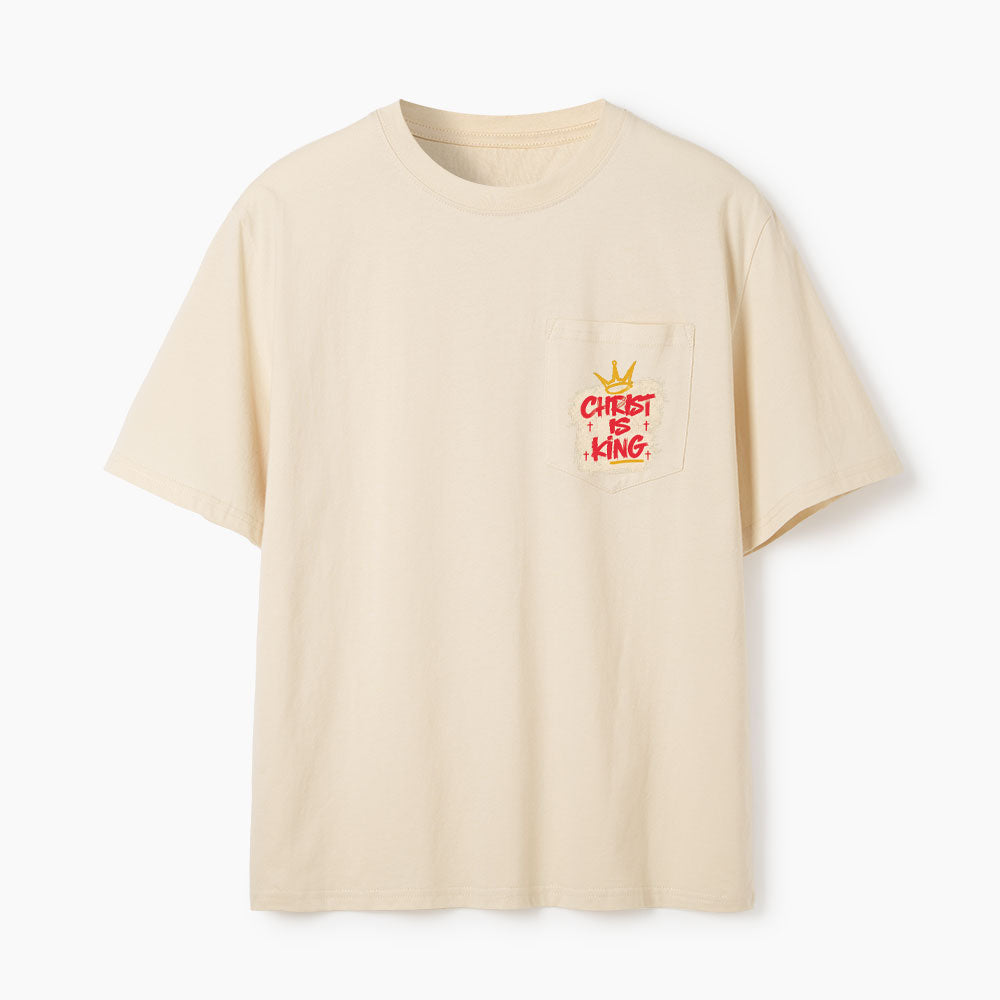 Christ Is King Christian Unisex Pocket T-Shirt