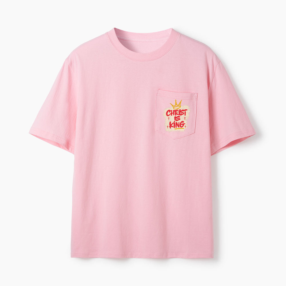 Christ Is King Christian Unisex Pocket T-Shirt
