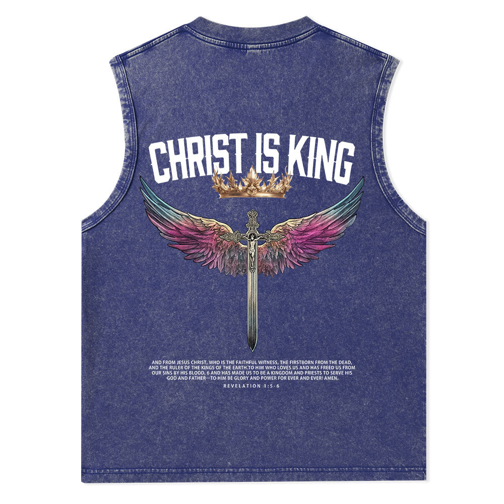 Christ Is King Christian Washed Tank Top