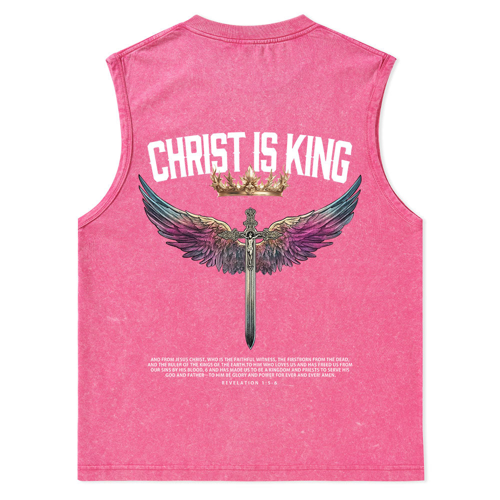 Christ Is King Christian Washed Tank Top