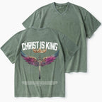 Christ Is King Christian Washed V-Neck T-Shirt