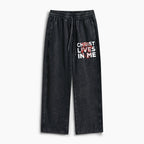 Christ Lives In Me Christian Washed Sweatpants