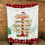 Personalized Christmas Family Post Sign Blanket