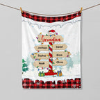 Personalized Christmas Family Post Sign Blanket