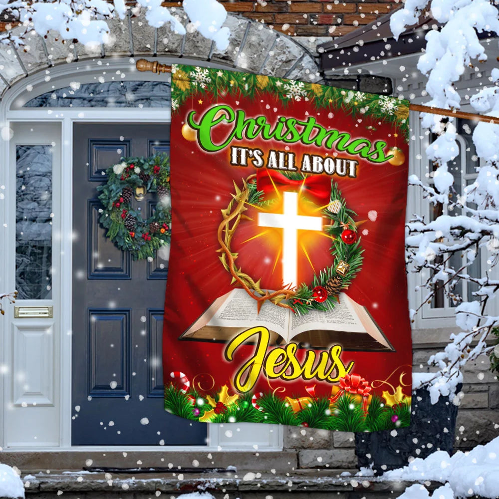 Christmas It¡¯s All About Jesus Christian Flag