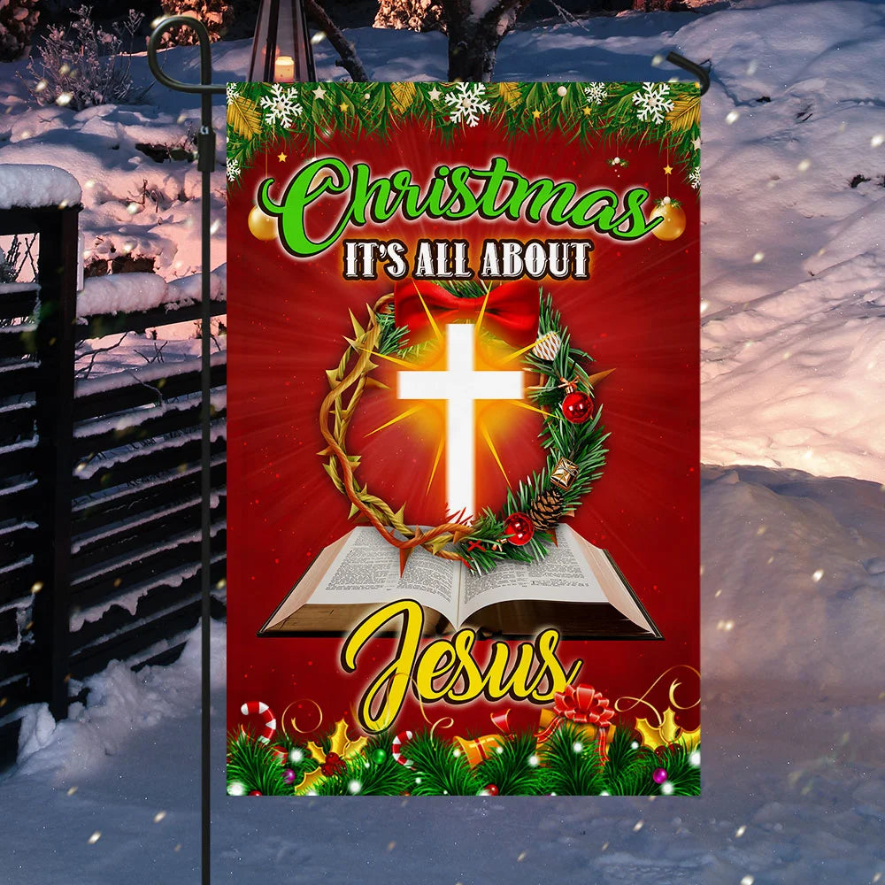 Christmas It¡¯s All About Jesus Christian Flag