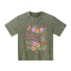 Consider How The Wildflowers Grow Christian Kid Washed T-Shirt