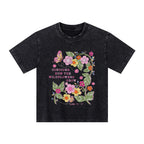Consider How The Wildflowers Grow Christian Kid Washed T-Shirt