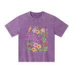 Consider How The Wildflowers Grow Christian Kid Washed T-Shirt