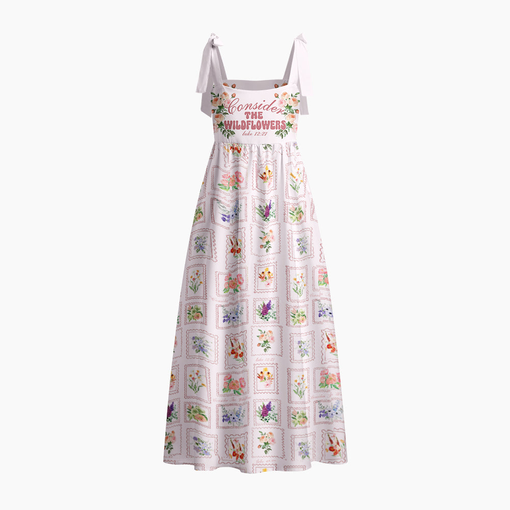 Consider The Wildflowers Chrisitan Tie Shoulder Maxi Dress