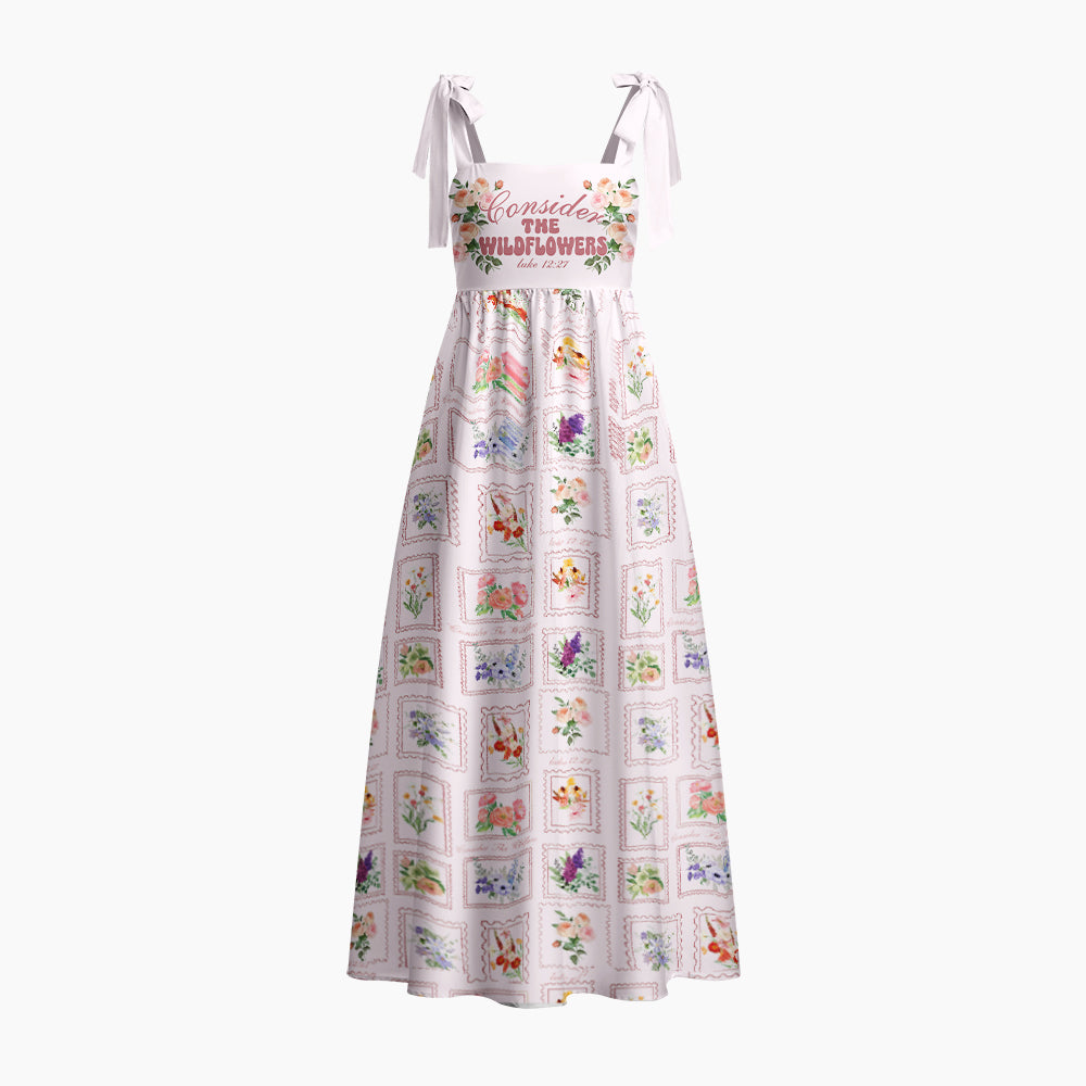 Consider The Wildflowers Chrisitan Tie Shoulder Maxi Dress