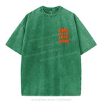 Cool People  Love Jesus Christian Puff Printed Washed T-Shirt