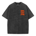 Cool People  Love Jesus Christian Puff Printed Washed T-Shirt