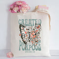 Created With A Purpose Christian Canvas Tote Bag