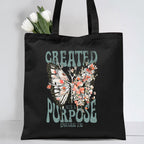 Created With A Purpose Christian Canvas Tote Bag