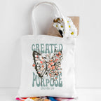 Created With A Purpose Christian Canvas Tote Bag