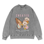 Created With A Purpose Christian Washed Sweatshirt