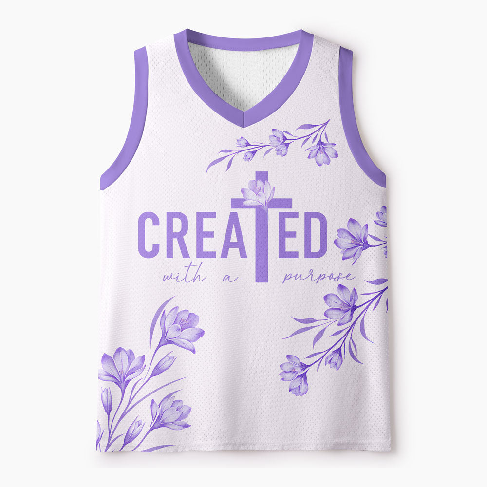 Created With Purpose Christian Mesh Jersey Tank Top