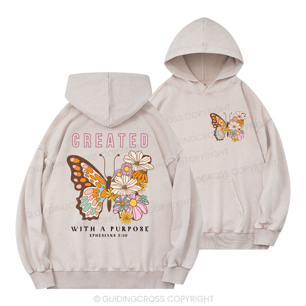 Created With A Purpose Christian Washed Hoodie