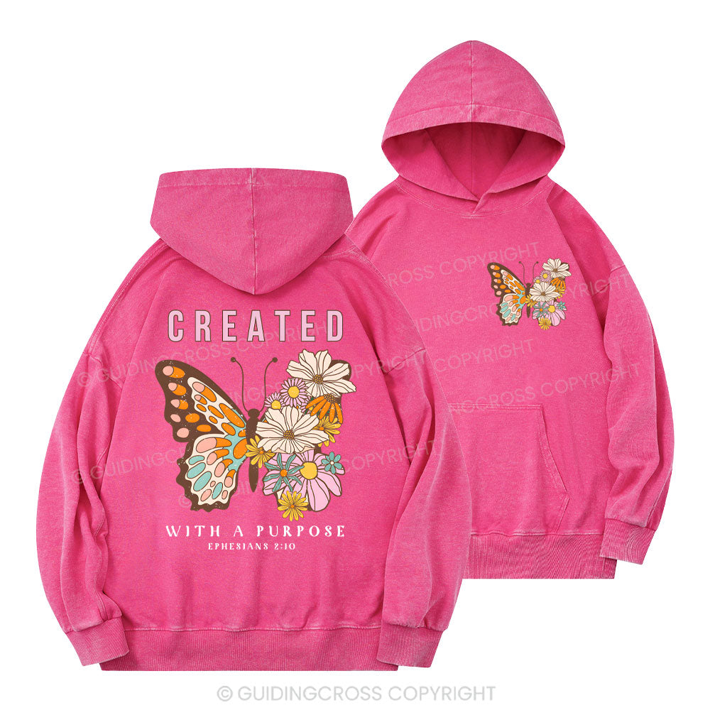 Created With A Purpose Christian Washed Hoodie