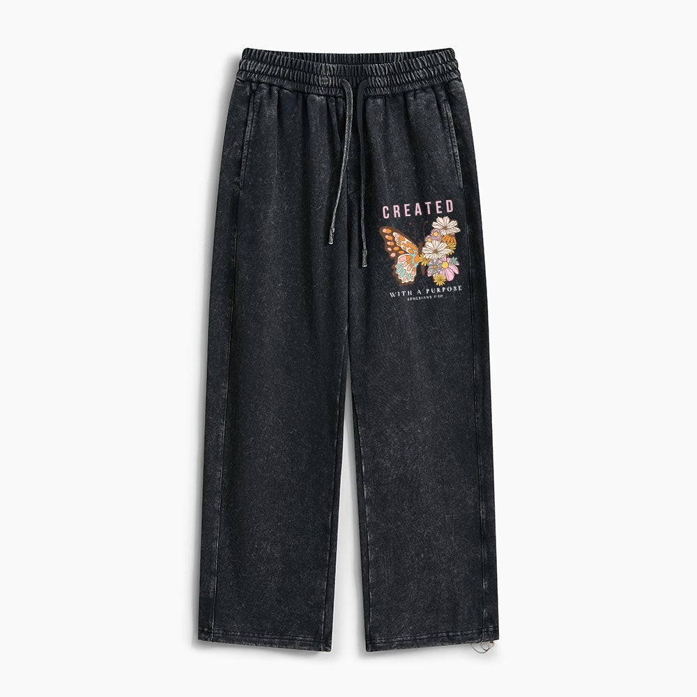 Created With A Purpose Christian Washed Sweatpants