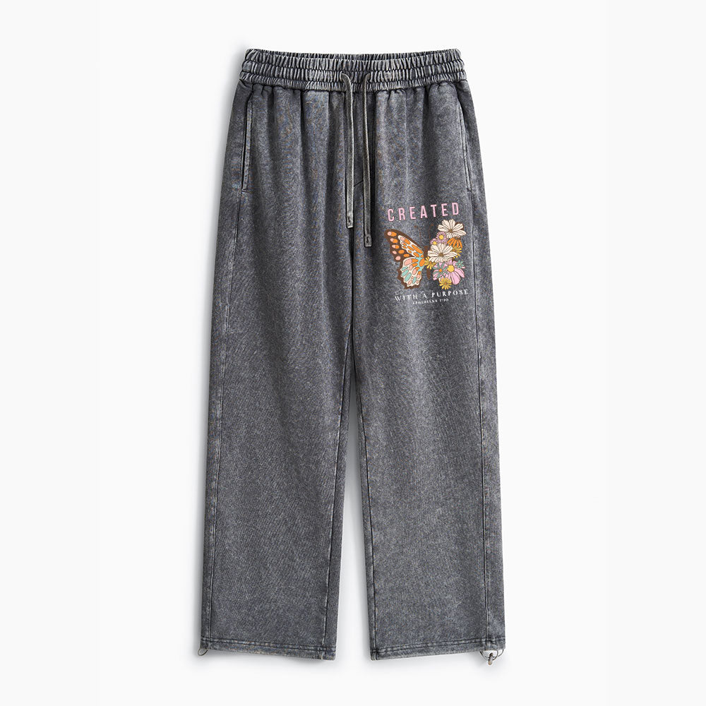 Created With A Purpose Christian Washed Sweatpants