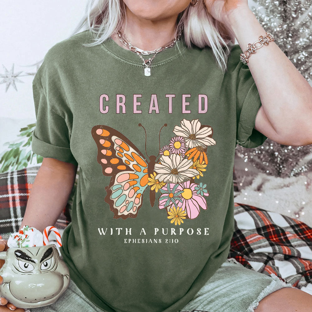 Created With A Purpose Christian Washed T-Shirt