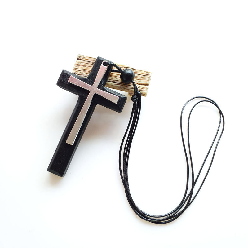 Cross Pendant Sweater-Style Necklace
